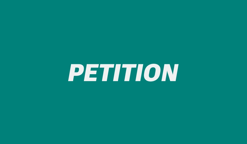 Graphic reads "Petition"