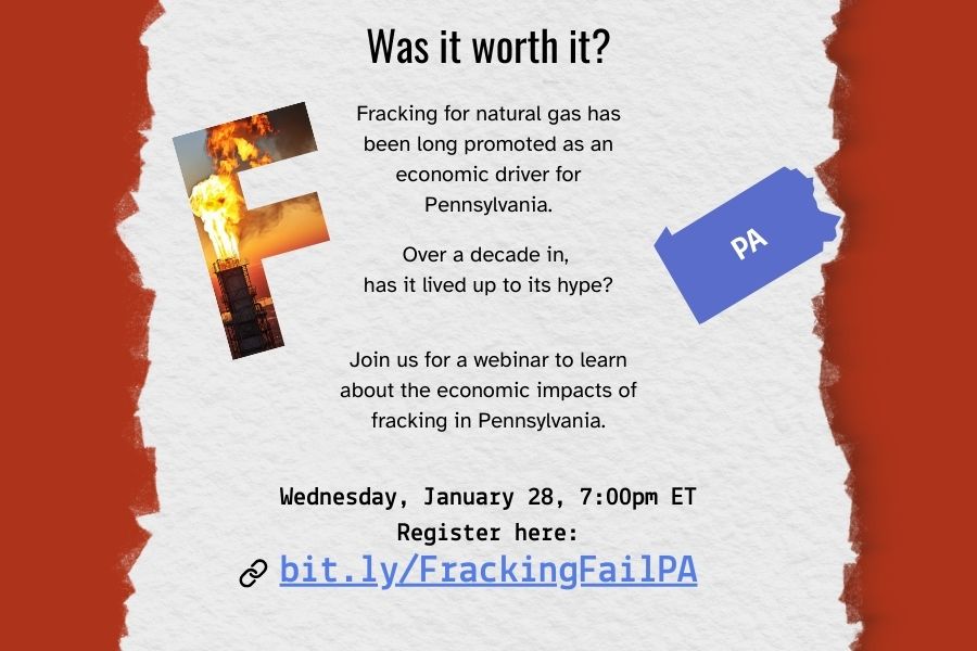 The Failed Economics of Fracking in Pennsylvania, a virtual presentation
