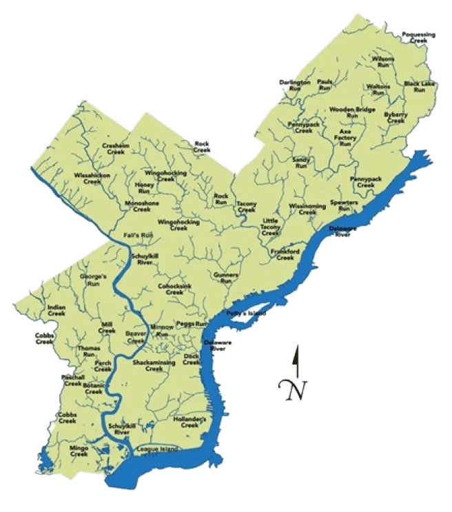 Map shows Philadelphia's Historic Streams